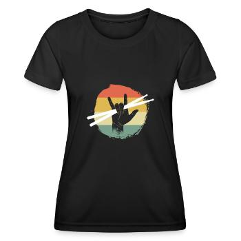 Vintage Drumsticks - Frauen Funktions-T-Shirt - Schwarz - Vorne - AI Model Female 172 light (172cm)