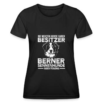 Schweizer Berner Sennenhund Hundehalter - Frauen Funktions-T-Shirt - Schwarz - Vorne - AI Model Female 172 light (172cm)