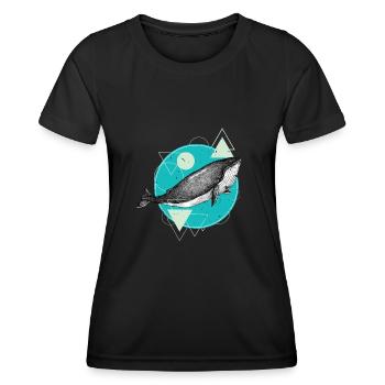 Rétro vintage baleine - T-shirt sport Femme - noir - Devant - AI Model Female 172 light (172cm)