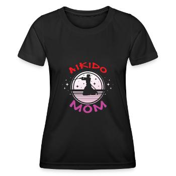 Aikido Mama - Women's Functional T-Shirt - black - Front - AI Model Female 172 light (172cm)