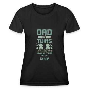 Papa von Zwillingen - Frauen Funktions-T-Shirt - Schwarz - Vorne - AI Model Female 172 light (172cm)