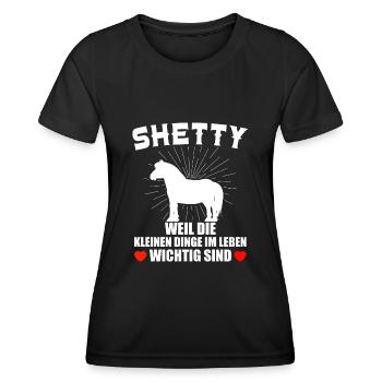 Shetlandpony Pferde Reiten Pony Geschenkidee - Frauen Funktions-T-Shirt - Schwarz - Vorne - AI Model Female 172 light (172cm)