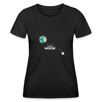 To the Moon - Börse Meme Stock Trading Aktien - Frauen Funktions-T-Shirt - Schwarz - Vorne - AI Model Female 172 light (172cm)