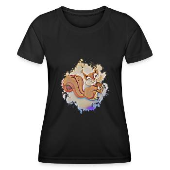 Écureuils - T-shirt sport Femme - noir - Devant - AI Model Female 172 light (172cm)