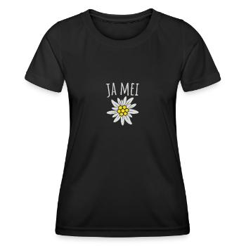 Ja Mei - Bavarian Sayings Bavaria - Women's Functional T-Shirt - black - Front - AI Model Female 172 light (172cm)