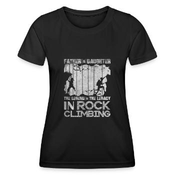 Papa Und Tochter Klettern - Frauen Funktions-T-Shirt - Schwarz - Vorne - AI Model Female 172 light (172cm)
