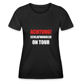 Schlafwandler On Tour Nachtwandler Lunatiker - Frauen Funktions-T-Shirt - Schwarz - Vorne - AI Model Female 172 light (172cm)
