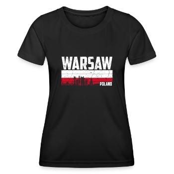 Varsovie Pologne - T-shirt sport Femme - noir - Devant - AI Model Female 172 light (172cm)