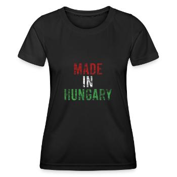 Hongrie - T-shirt sport Femme - noir - Devant - AI Model Female 172 light (172cm)