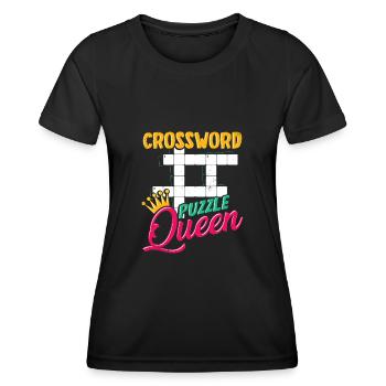 Cadeau de reine de mots croisés - T-shirt sport Femme - noir - Devant - AI Model Female 172 light (172cm)