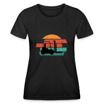 Conducteur de chariot élévateur chariot élévateur chariot élévateur - T-shirt sport Femme - noir - Devant - AI Model Female 172 light (172cm)
