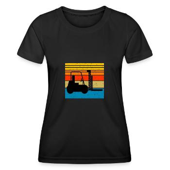 Conducteur de chariot élévateur chariot élévateur chariot élévateur - T-shirt sport Femme - noir - Devant - AI Model Female 172 light (172cm)