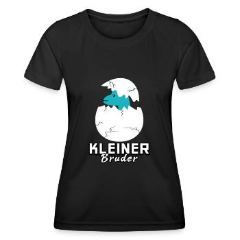 Kleiner Bruder Dinosaurier - Frauen Funktions-T-Shirt - Schwarz - Vorne - AI Model Female 172 light (172cm)