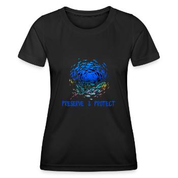 Preserve Protect Environmental Protection Climate Protection Rays - Women's Functional T-Shirt - black - Front - AI Model Female 172 light (172cm)
