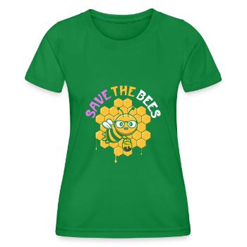 Save The Bees - Frauen Funktions-T-Shirt - Kelly Green - Vorne - AI Model Female 172 dark (172cm)