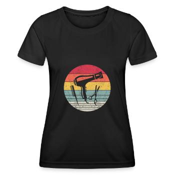 Coiffure coiffure Coiffure Hairstylist - T-shirt sport Femme - noir - Devant - AI Model Female 172 light (172cm)