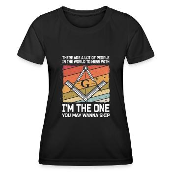 Maçon maçon illuminati Symbole Zirkel Angle - T-shirt sport Femme - noir - Devant - AI Model Female 172 light (172cm)