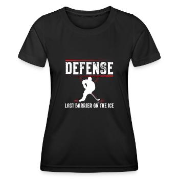 Defense Last Barrière sur le hockey sur glace - T-shirt sport Femme - noir - Devant - AI Model Female 172 light (172cm)