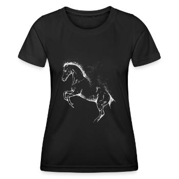 Reiten Pferd Pferdesport Reiterhof Dressurreiten - Frauen Funktions-T-Shirt - Schwarz - Vorne - AI Model Female 172 light (172cm)