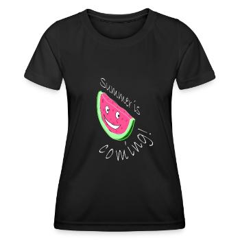 Melone Melonen Wassermelone - Frauen Funktions-T-Shirt - Schwarz - Vorne - AI Model Female 172 light (172cm)