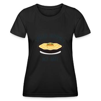 Spread Hummus Not Hate - Frauen Funktions-T-Shirt - Schwarz - Vorne - AI Model Female 172 light (172cm)