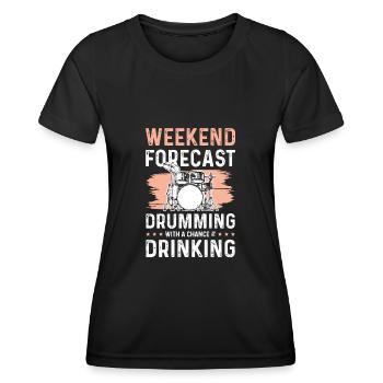 trinken drum drummer - Frauen Funktions-T-Shirt - Schwarz - Vorne - AI Model Female 172 light (172cm)