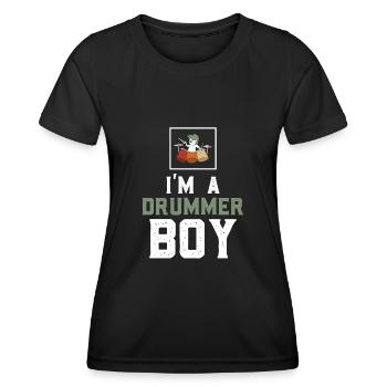 Batteur batteur tambour tambour - T-shirt sport Femme - noir - Devant - AI Model Female 172 light (172cm)