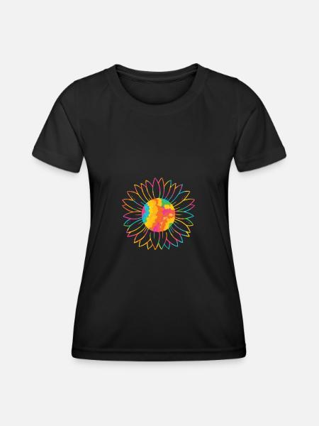 Colorful Sunflower Colorful Sunflowers World - Women's Functional T-Shirt - black