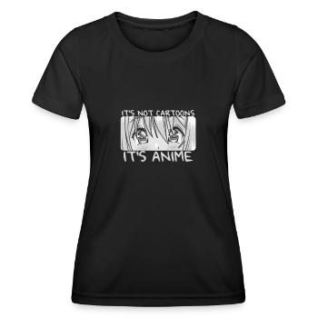 Ce ne sont pas des dessins animés - c’est anime - Shoujo - T-shirt sport Femme - noir - Devant - AI Model Female 172 light (172cm)