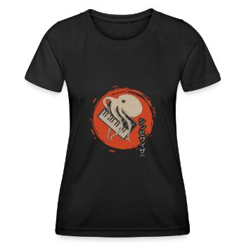 Japanese Analog Synthesizer Octopus Synth Music - Women's Functional T-Shirt - black - Front - AI Model Female 172 light (172cm)