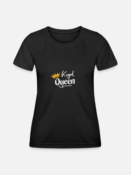 Kegel König Design für Sportkegler - Frauen Funktions-T-Shirt - Schwarz