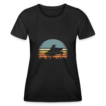 Piano piano - T-shirt sport Femme - noir - Devant - AI Model Female 172 light (172cm)