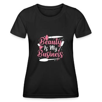 Kosmetikerin Job Beruf Make-up Artist Geschenk - Frauen Funktions-T-Shirt - Schwarz - Vorne - AI Model Female 172 light (172cm)