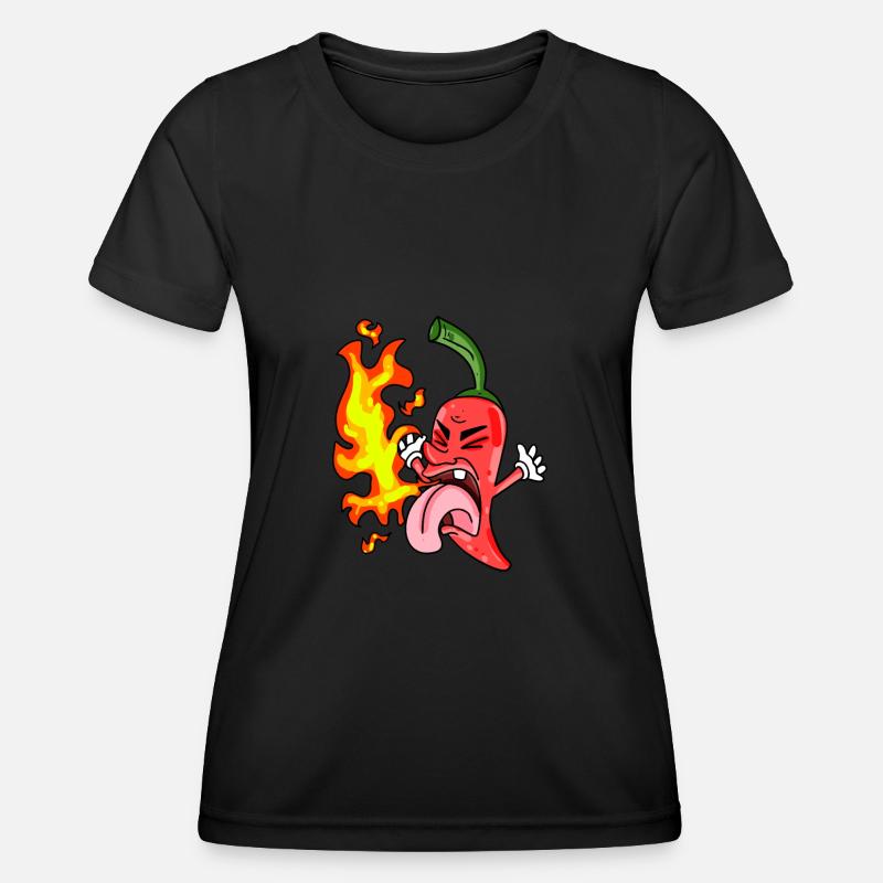 Funny Chili pepper - Peperoni - Women's Functional T-Shirt - black