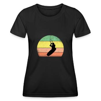 Kite Surfer Kitesurfing Kiteboarding - Women's Functional T-Shirt - black - Front - AI Model Female 172 light (172cm)