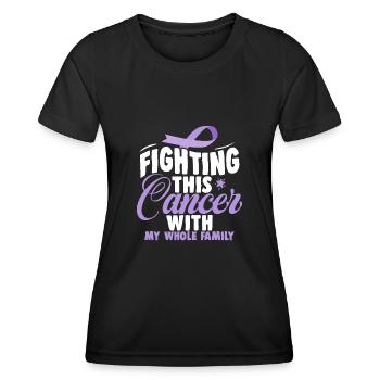 Krebs Bekämpfung dieses Krebses mit meiner ganzen Familie - Frauen Funktions-T-Shirt - Schwarz - Vorne - AI Model Female 172 light (172cm)