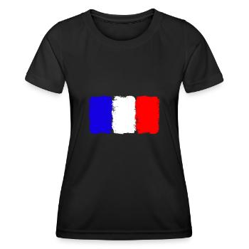 Frankreich Flagge - Frauen Funktions-T-Shirt - Schwarz - Vorne - AI Model Female 172 light (172cm)