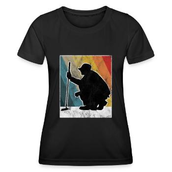 Golfschläger Golfspieler Golfer Golfen Retro Golf - Frauen Funktions-T-Shirt - Schwarz - Vorne - AI Model Female 172 light (172cm)