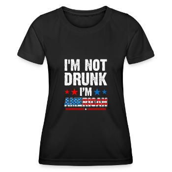 Je ne suis pas ivre, je suis américain. - T-shirt sport Femme - noir - Devant - AI Model Female 172 light (172cm)