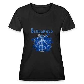 Bluegrass Banjo Gitarre - Frauen Funktions-T-Shirt - Schwarz - Vorne - AI Model Female 172 light (172cm)