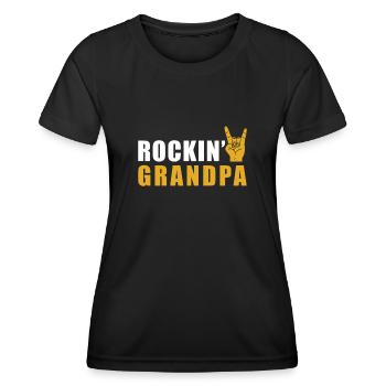Rock grand-père Rock n roll - T-shirt sport Femme - noir - Devant - AI Model Female 172 light (172cm)