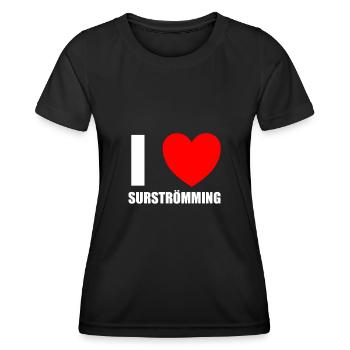 Surströmming Fisch Schweden Hering Stinkefisch - Frauen Funktions-T-Shirt - Schwarz - Vorne - AI Model Female 172 light (172cm)