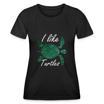 Turtles turtle - Women's Functional T-Shirt - black - Front - AI Model Female 172 light (172cm)
