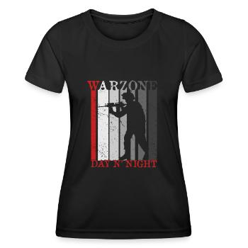 warzone Day N Night Gulag Gaming Jeu De Jeu Vintage - T-shirt sport Femme - noir - Devant - AI Model Female 172 light (172cm)