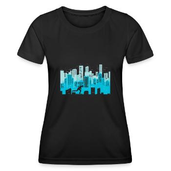 Longboard - Frauen Funktions-T-Shirt - Schwarz - Vorne - AI Model Female 172 light (172cm)