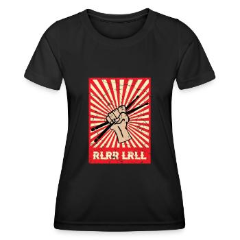 Schlagzeuger Drum Sticks - Frauen Funktions-T-Shirt - Schwarz - Vorne - AI Model Female 172 light (172cm)
