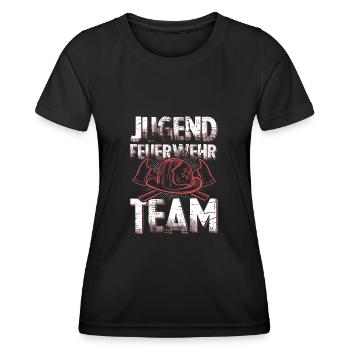 Feuerwehr Team jugend - Frauen Funktions-T-Shirt - Schwarz - Vorne - AI Model Female 172 light (172cm)