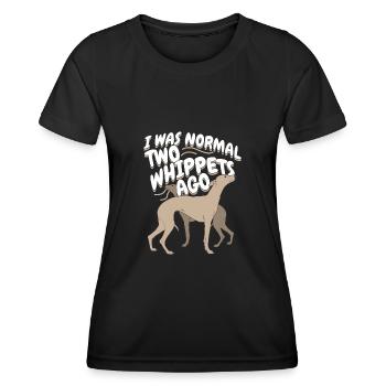 Deux whippets chien propriétaire de chien cadeau - T-shirt sport Femme - noir - Devant - AI Model Female 172 light (172cm)