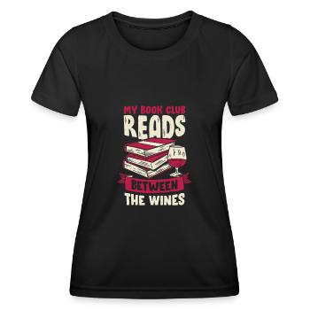 Club de livres Bücherklub Buchgemeinschaft Geschenk - T-shirt sport Femme - noir - Devant - AI Model Female 172 light (172cm)