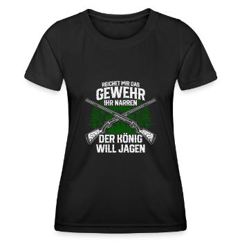 Reichet mir das Gewehr - Jäger - Frauen Funktions-T-Shirt - Schwarz - Vorne - AI Model Female 172 light (172cm)